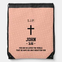 Pattern Bible Quote Chapter And Verse Christian Drawstring Bag