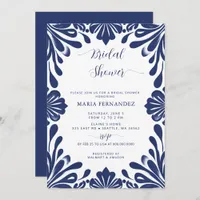 Mexican Fiesta Blue Talavera Bridal Shower Invitation