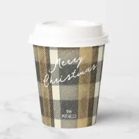 Earth Tones Gold Christmas Pattern#7 ID1009 Paper Cups