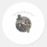 Till Death Do Us Part - Newlywed Skull Married Cou Classic Round Sticker