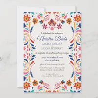 Fiesta Floral Aesthetic Elegant Spanish Wedding Invitation