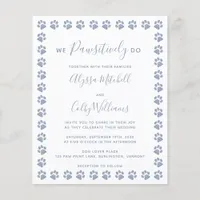 Dusty Blue Glitter Paw Prints Budget Wedding