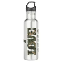 I Love Camouflage Green Brown | Stainless Steel Water Bottle