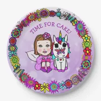 Personalized Happy Birthday Unicorn and Fairy Paper Plates