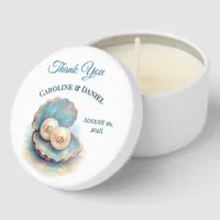 Beach Wedding Pearls Shell Elegant Ocean Theme  Gi Mini Candle Favors