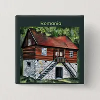 Romania - Traditional Transylvanian House Button