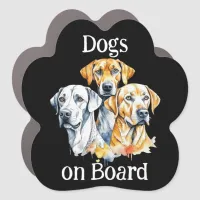 Dog on Board Pawprint Car Magnet