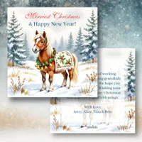 Shetland Pony Personalized Christmas Holiday Card