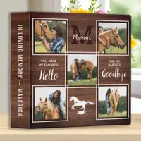Rustic Personalized Pet Memorial Horse Photo Album 3 Ring Binder