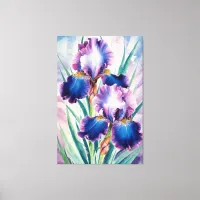 *~* Teal Iris  Flower Artsy Iris Painting AP84 Canvas Print