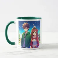 Cute Anime Couple Christmas Mug