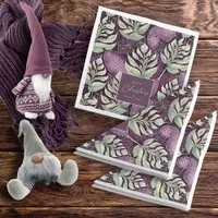 Purple Green Christmas Pattern#29 ID1009 Paper Dinner Napkins