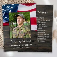 Military Funeral Prayer Card USA American Flag