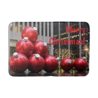 Huge Christmas Ball Ornaments in NYC Bath Mat