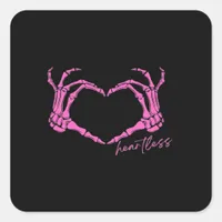 Heartless Skeleton Hands Classic Square Sticker