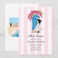 Pink Italian Coastal Romance Engagement Party Invitation