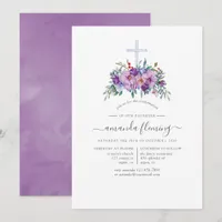 Purple Floral Confirmation Invitation