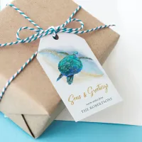 Beach Coastal Seas and Greetings Sea Turtle  Gift Tags