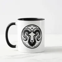 Horoscope Sign Aries Symbol and Traits Mug