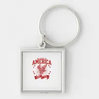 No Kings In America Since 1776 USA  Eagle Keychain