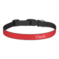 Custom Personalized Name Photo Art Bright Red Med Pet Collar