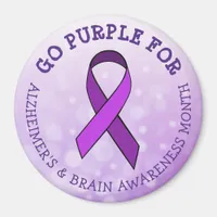 Go Purple for  Alzheimer's & Brain Awareness Month Magnet