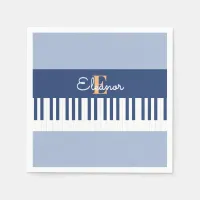 Monogram Piano Keys Musical Keyboard Music Lover Napkins