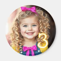 Personalized Photo and Age Refrigerator  Magnet