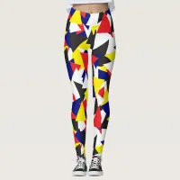 Geometric Pattern Maritime Flags Colorful Leggings