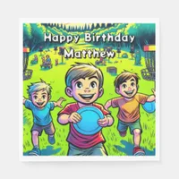 Personalized Disc Golf Boy's Birthday   Napkins
