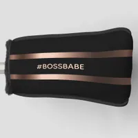 Black bronze bossbabe motivational elegant golf head cover