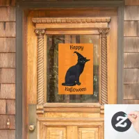 Cute Black Witch Cat Window Cling