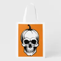 Halloween Skull Grocery Bag