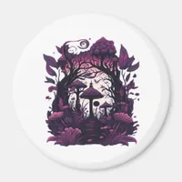Mushroom Woods Whimsigoth Witchy Screenprint Desig Magnet