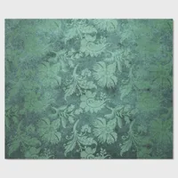 Luxurious Emerald and Forest Green Vintage Damask Wrapping Paper