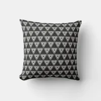 Geometric Triangles Black White Pattern Cushion