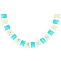 It's a Boy Teal and Tan Baby Shower Bunting Flags