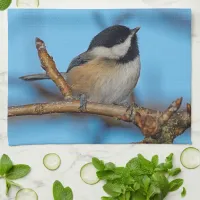 A Black-Capped Chickadee on the Pear Tree Towel