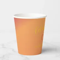 Orange Pink and Burgundy Girl Birthday Paper Cups