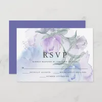  Rustic Floral Buds Watercolor  RSVP Card