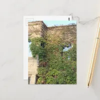 nature reclaiming abandoned Illinois building Postcard