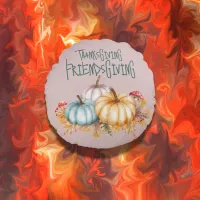 Thanksgiving Friendsgiving Colorful on Lilac | Round Pillow