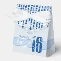 Satin Jewel Sweet Sixteen Blue ID260 Favor Boxes