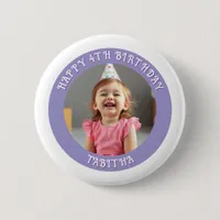 Personalized Age, Name and Photo Birthday  Button