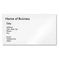 Name of Business, Address, Site Information Business Card Magnet