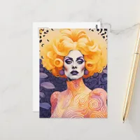 A Beautiful Colorful Drag Queen Postcard