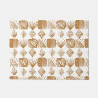 Bold Caribbean Tribal Mudcloth: Gold, White Doormat