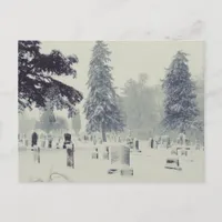 Winter Cemetery Postcard