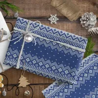 Knitted Stitch Pattern5 Navy Blue ID208 Wrapping Paper