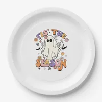 Tis The Season Retro Halloween Party Funny Minimal Paper Plates